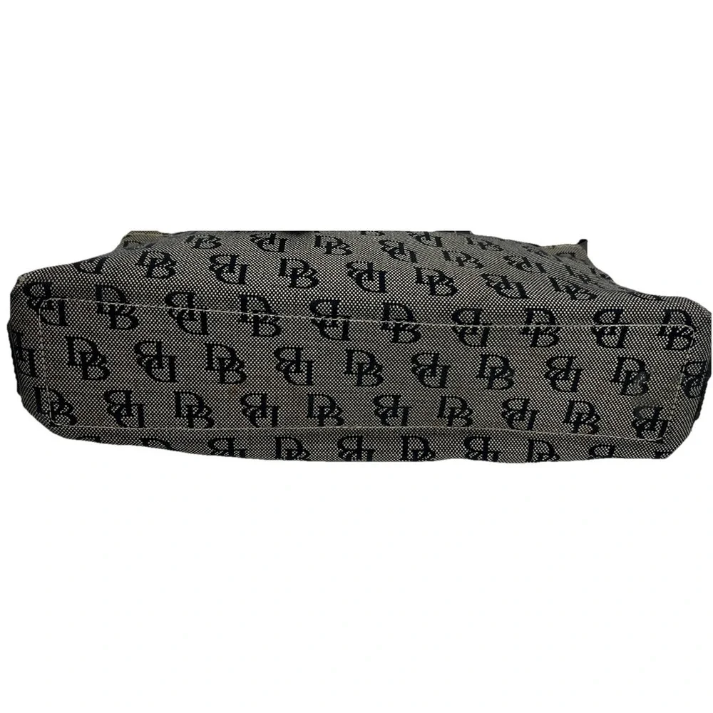 Vintage Dooney & Bourke‎ Signature Monogram Shoulder Handbag Purse Grey/Black
